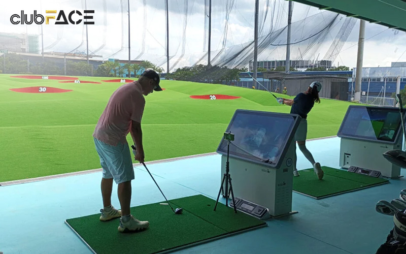customers using the driving range