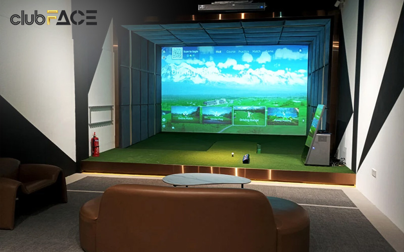 golf simulator in private room