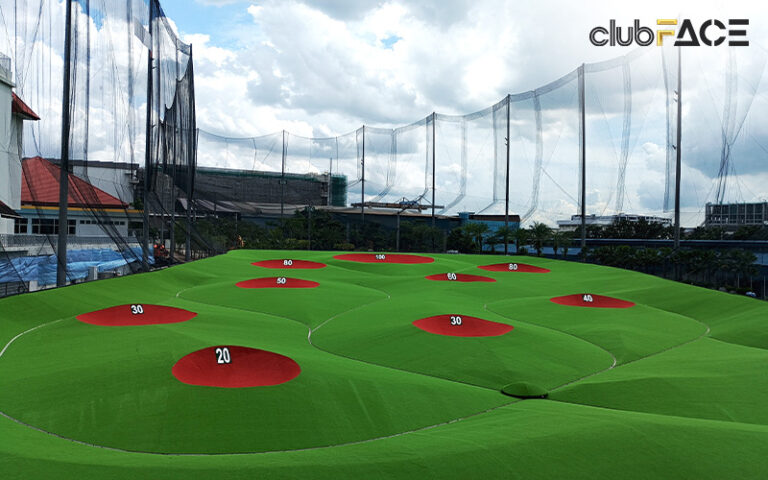 numbered layout of a driving range