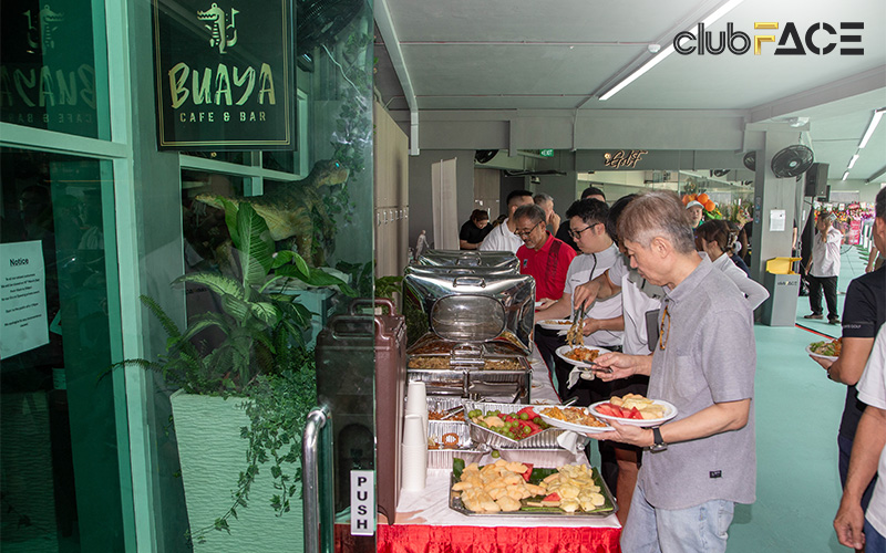 Buffet spread at clubFACE for a birthday party celebration