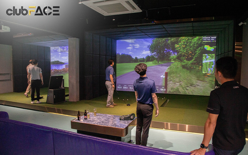 Golf simulator providing a fun and easy night out